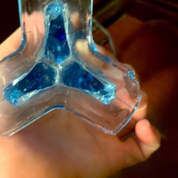 Czech Glass Blue Vase 1930’s Rocket Vase Bohemian Unique Art Deco Vintage - Picture 4 of 6